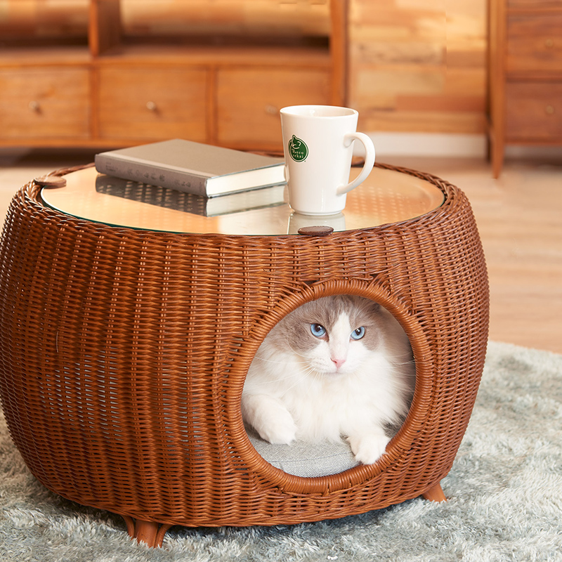 ネコセカイ 公式オンラインショップ / ラタンカフェテーブルベッド