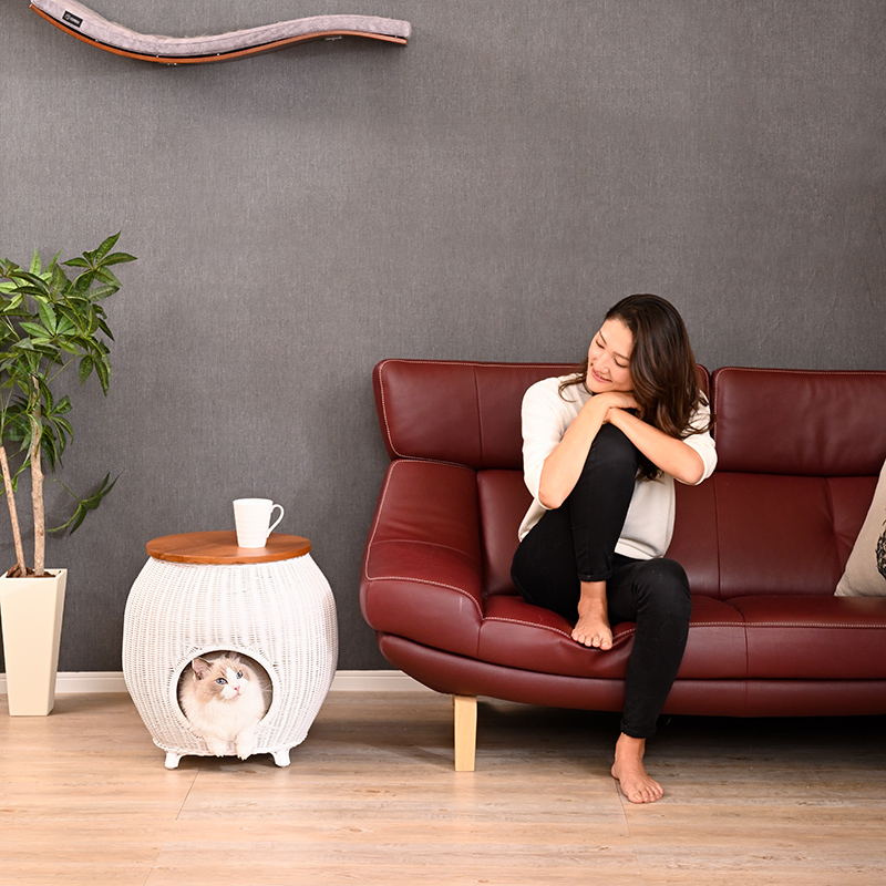 現物【SALE】サイドテーブル ✨ 木製ハンドメイド ソファ ベッド 即納