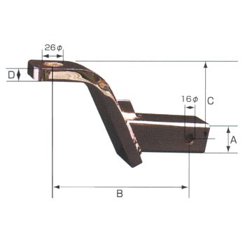 ボールマウント スラント型ロータイプ 角パイプタイプ ステンレス製