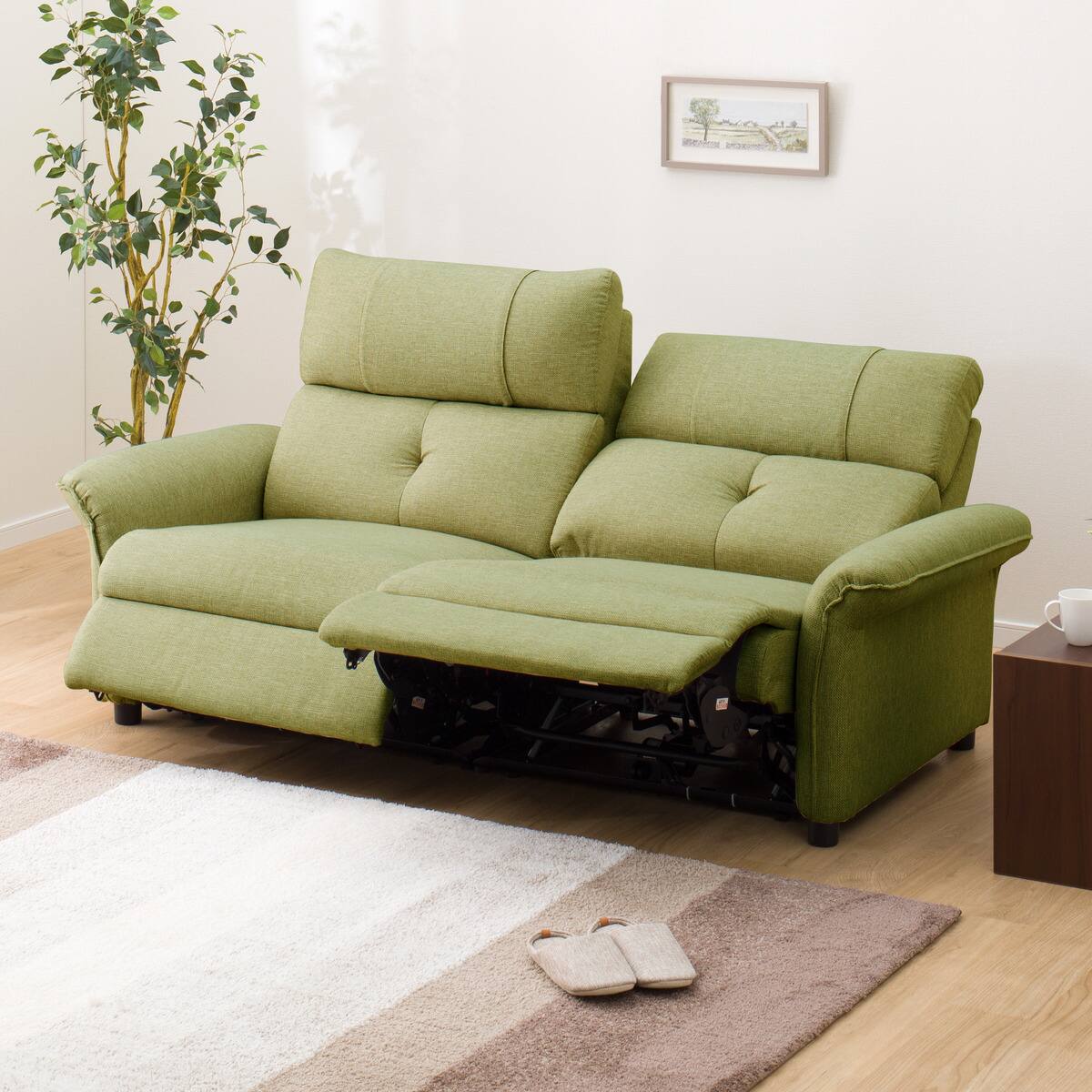 ニトリ 3人用電動布張りリクライニングソファ(ピュール GR) - 通販