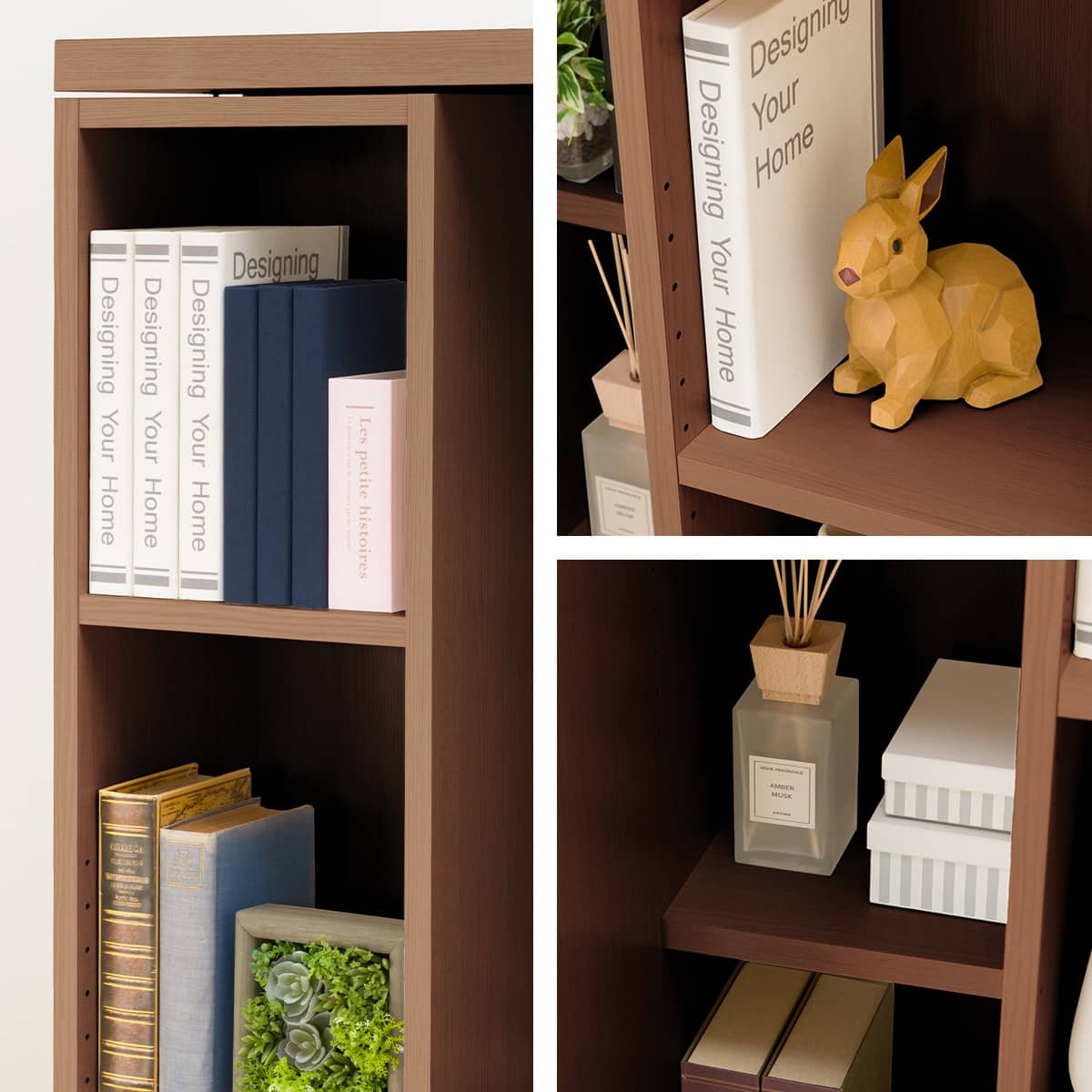 ニトリ Wスライド 本棚 ライトブラウン 完成品 組立不要 d5064 ニトリ