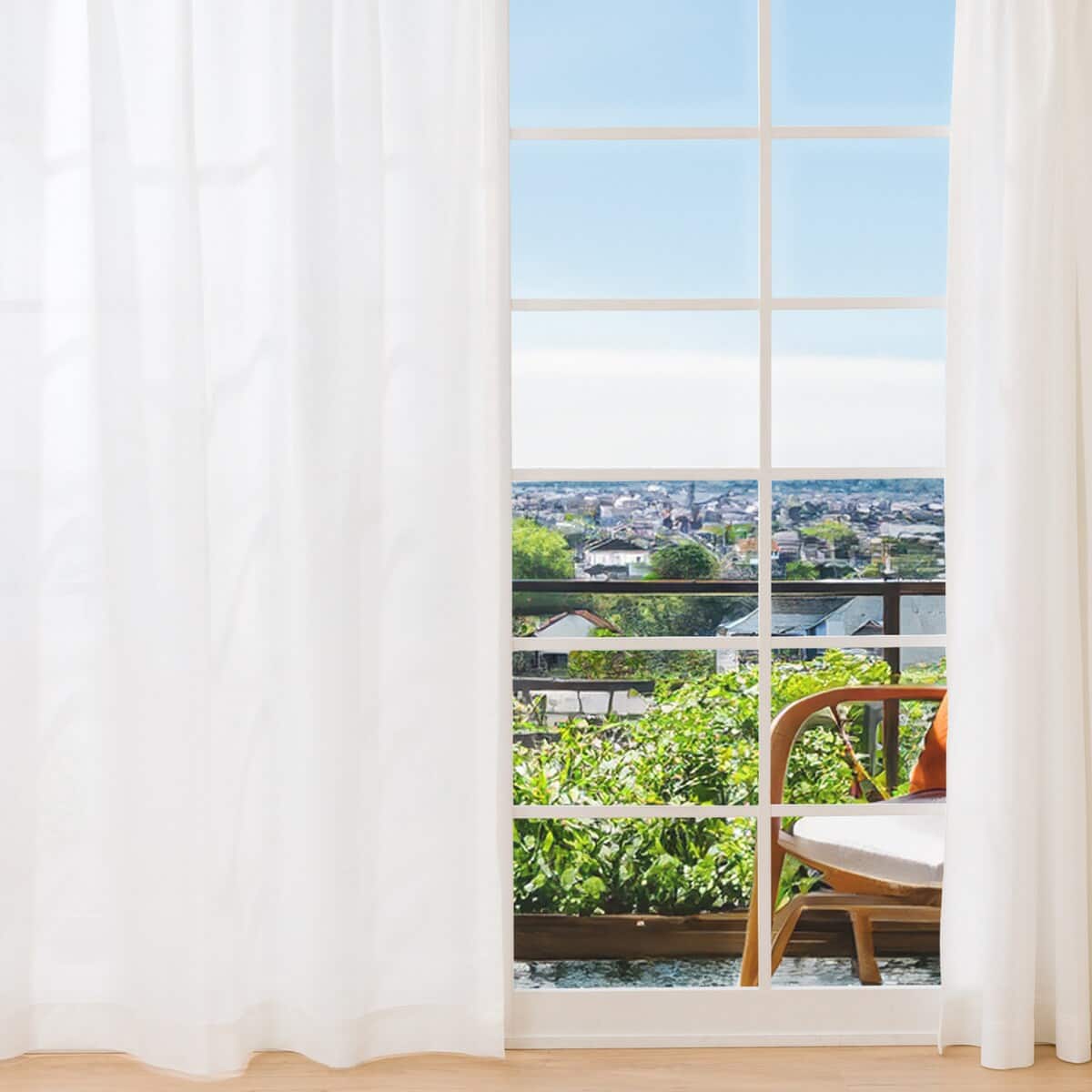 ☆チョコ レースカーテン ウェーブ 180㎝×133㎝ 2枚 ☆チョコ レース