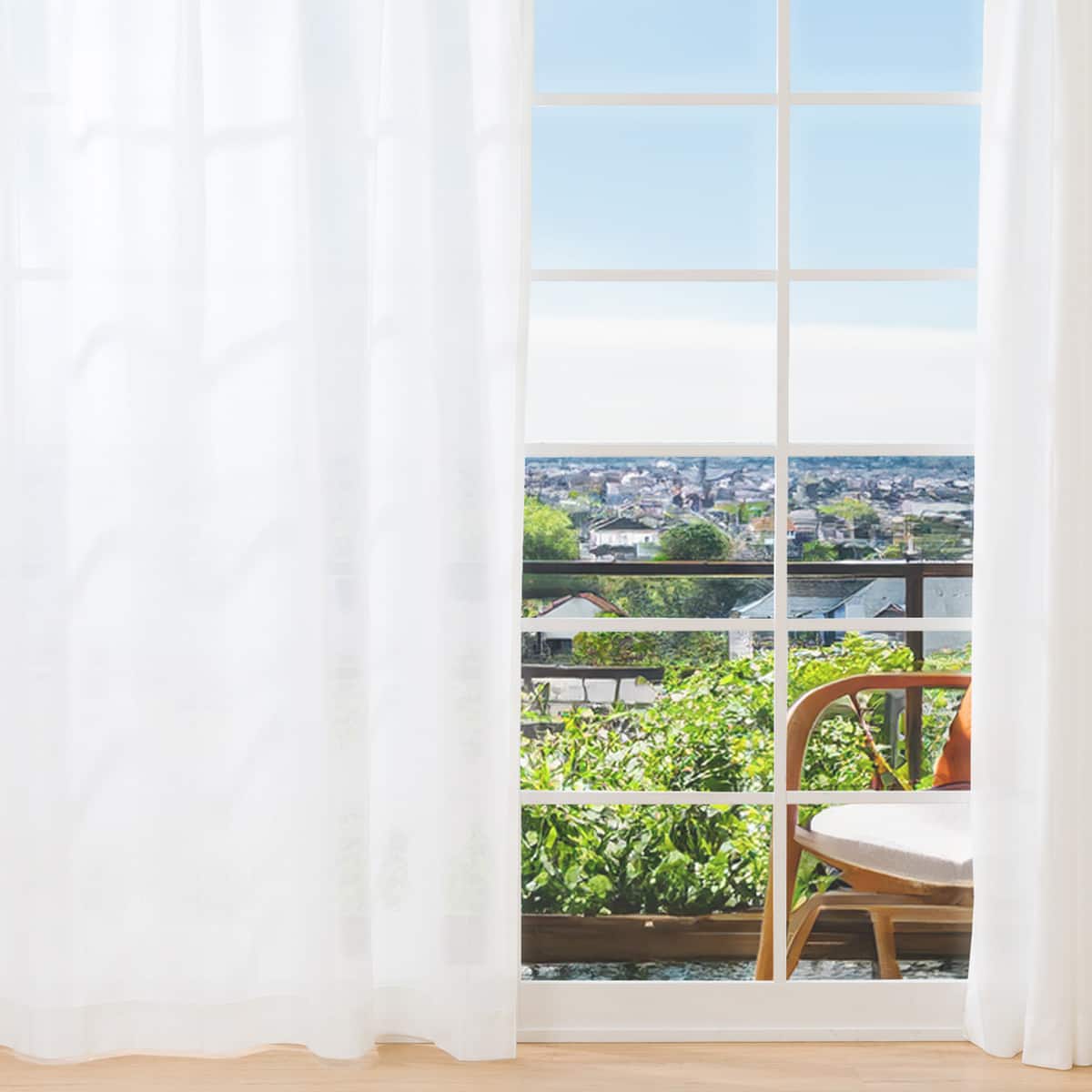 遮熱・ミラー・防汚レースカーテン(ホワイトクリアST2 100X198X2