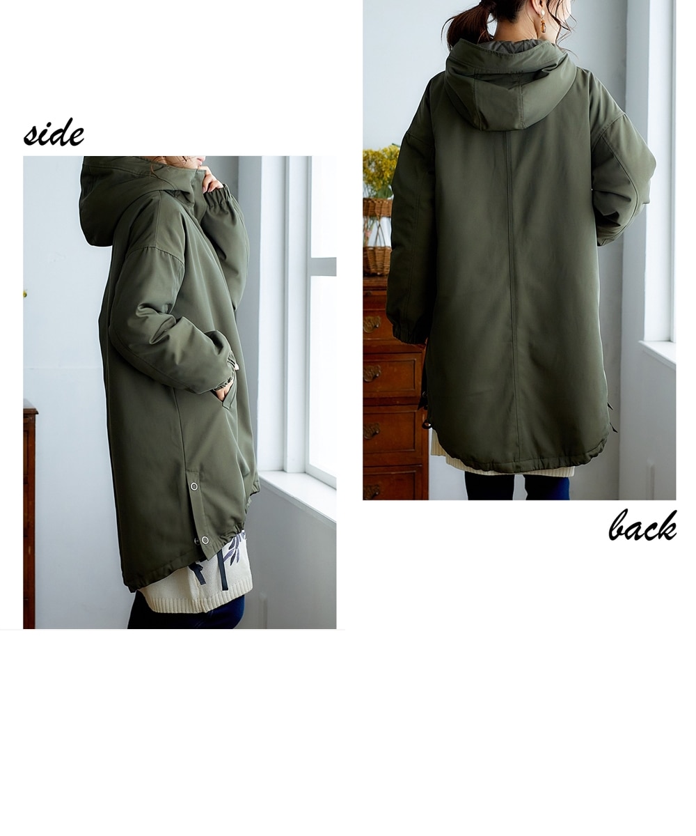 中綿入りロング丈モッズコート 通販【ニッセン】