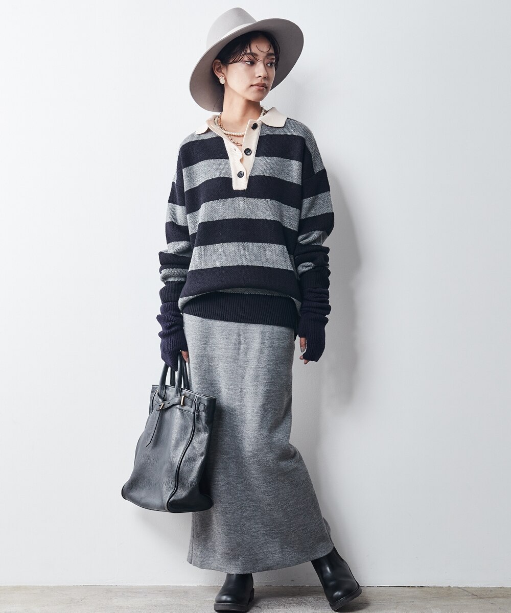 大きいサイズ ニットマキシタイトスカート シックスタイル 通販