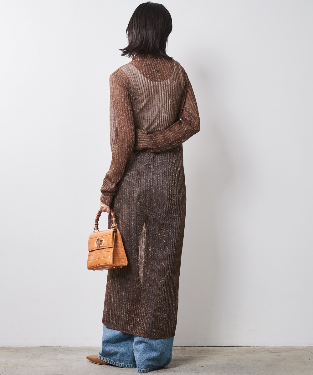 シアーニットロングワンピース＜大きいサイズ有＞シックスタイル 通販