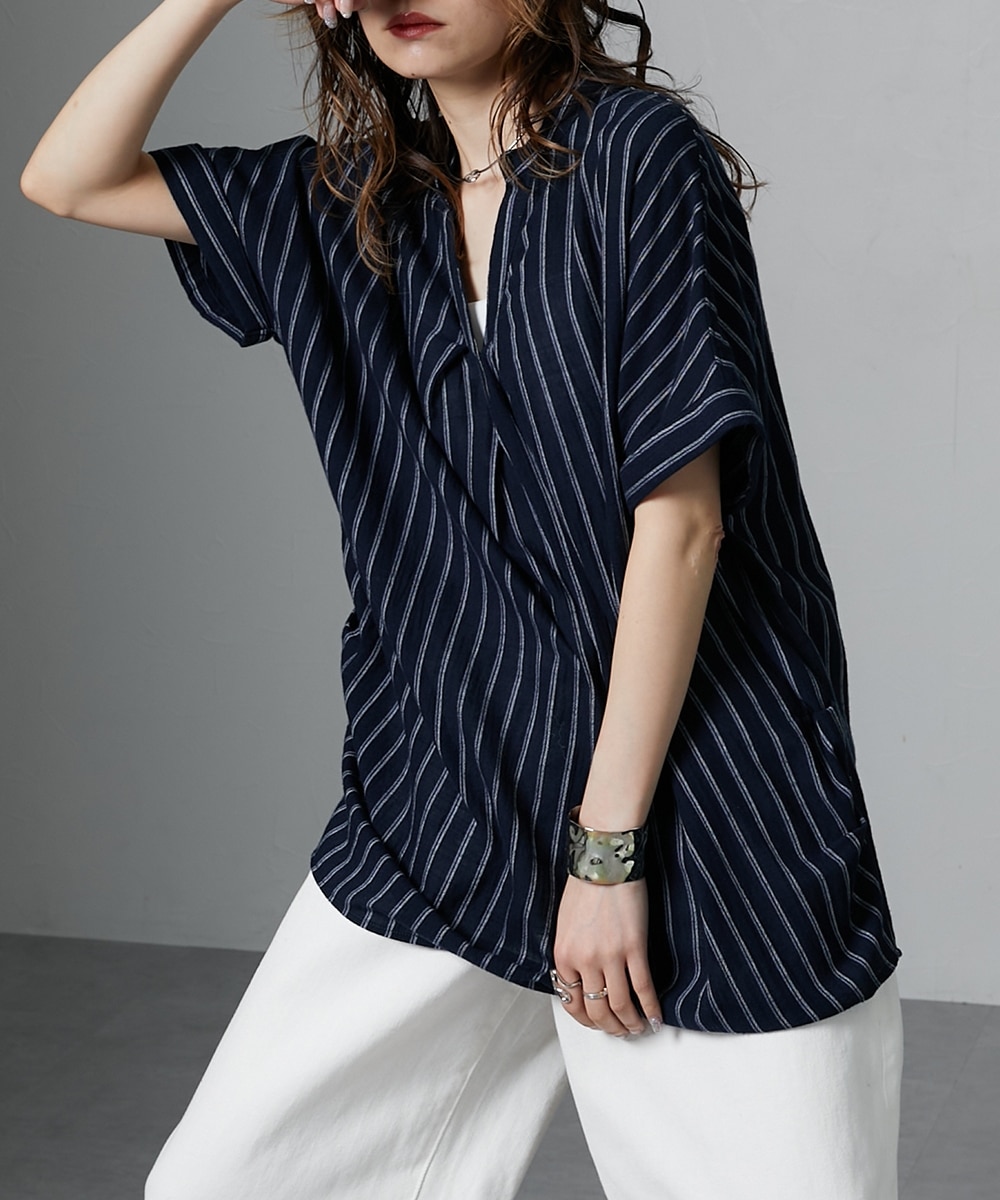 スキッパー衿タック入デザイン半袖シャツ ［Soiunique］ 通販【ニッセン】