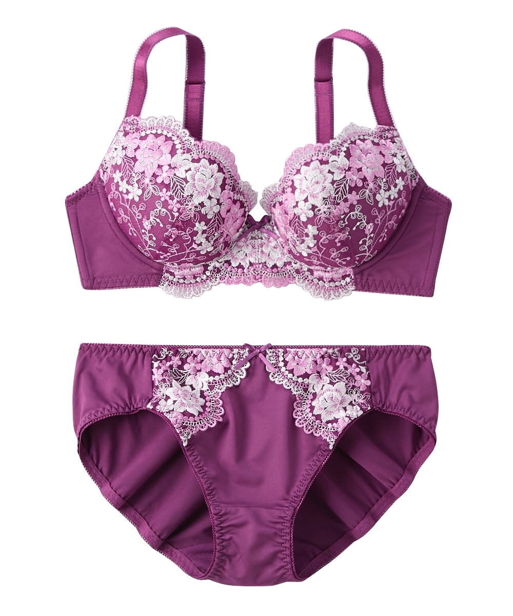 花柄刺しゅうブラジャーショーツセット 通販【ニッセン】