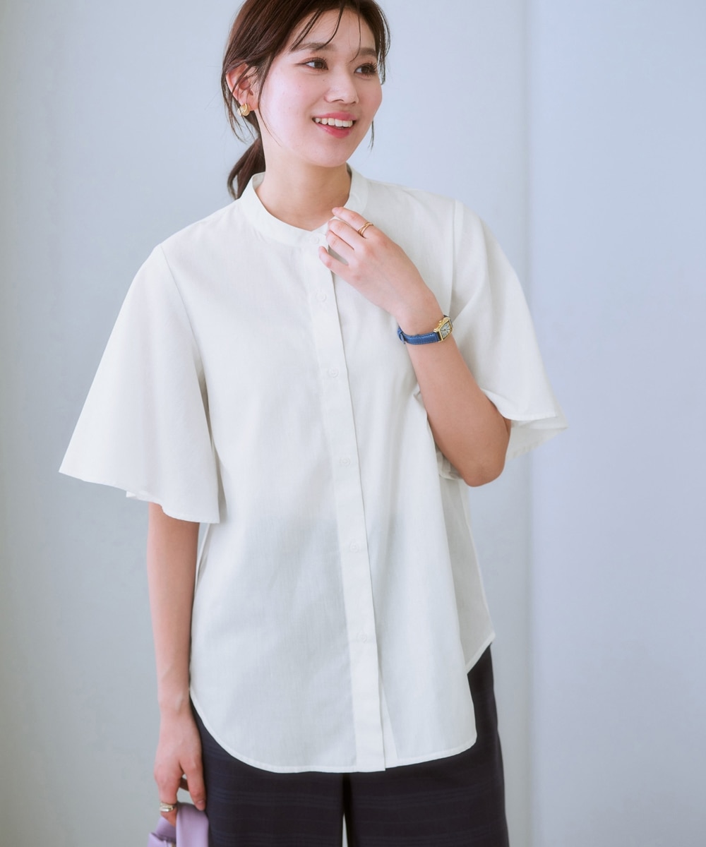 フレアスリーブブラウス（接触冷感・吸汗速乾・イージーケア・UV