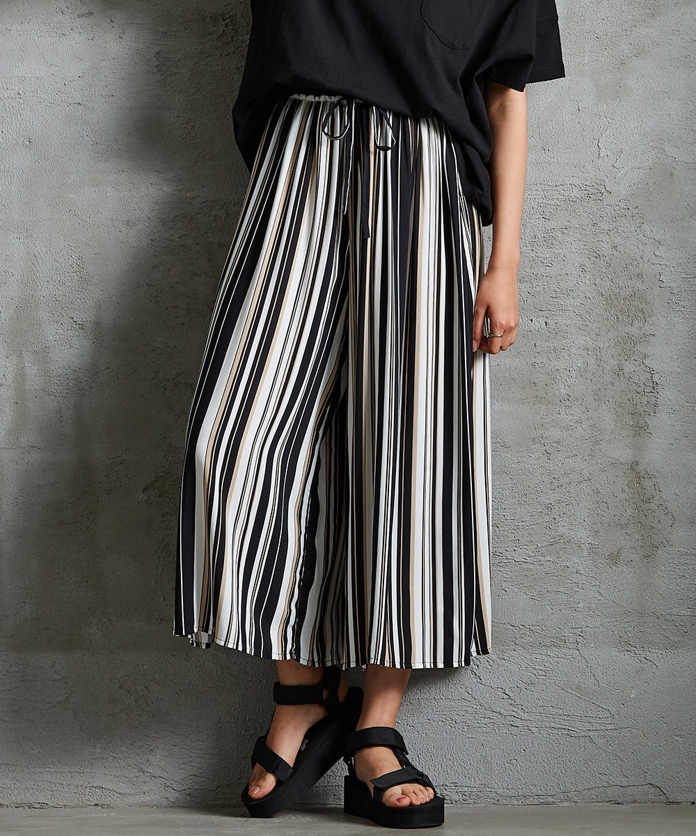 ストライプ柄スカート見えガウチョパンツ 通販【ニッセン】