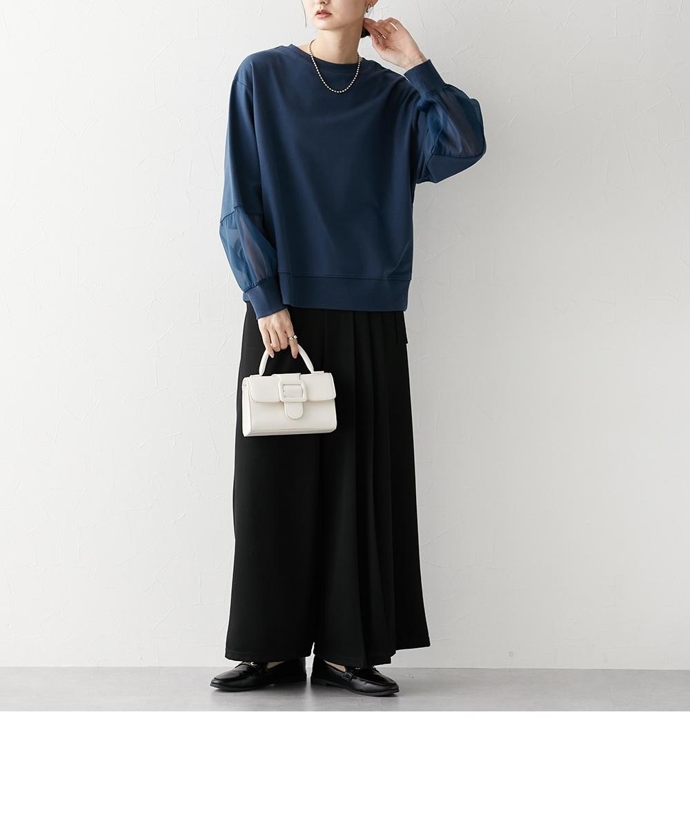 袖シアー切替裏毛プルオーバー 通販【ニッセン】