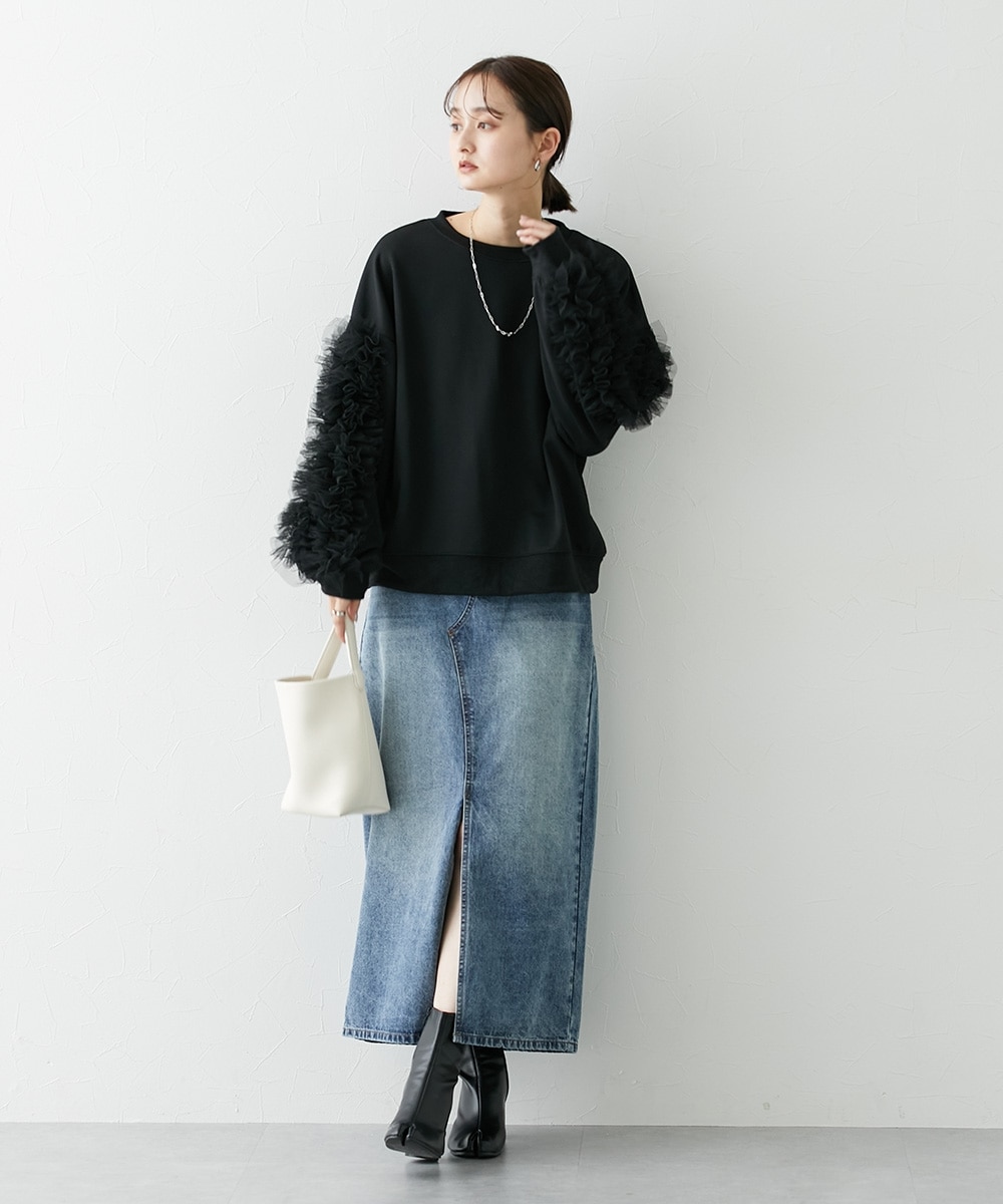 フロントスリットデニムスカート 通販【ニッセン】