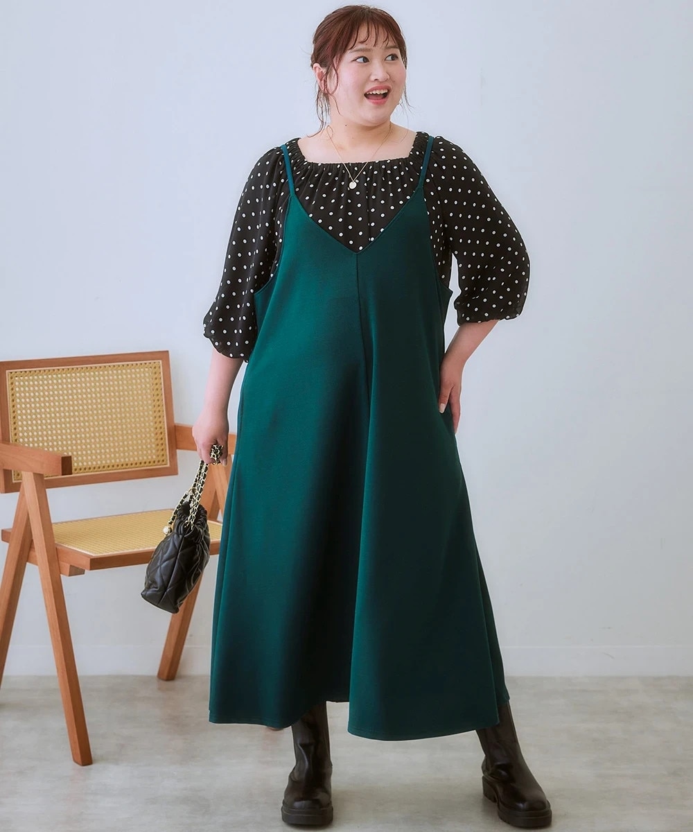 大きいサイズ＞ よく伸びるロングキャミワンピース 通販【ニッセン】