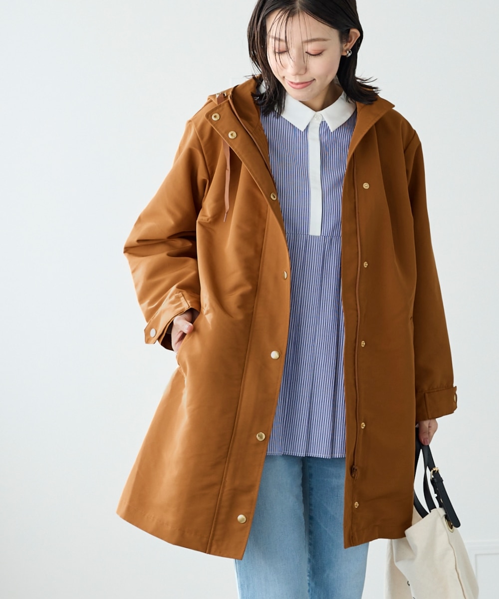 裏フェイクファーライナー付モッズコート（はっ水・静電気防止テープ付