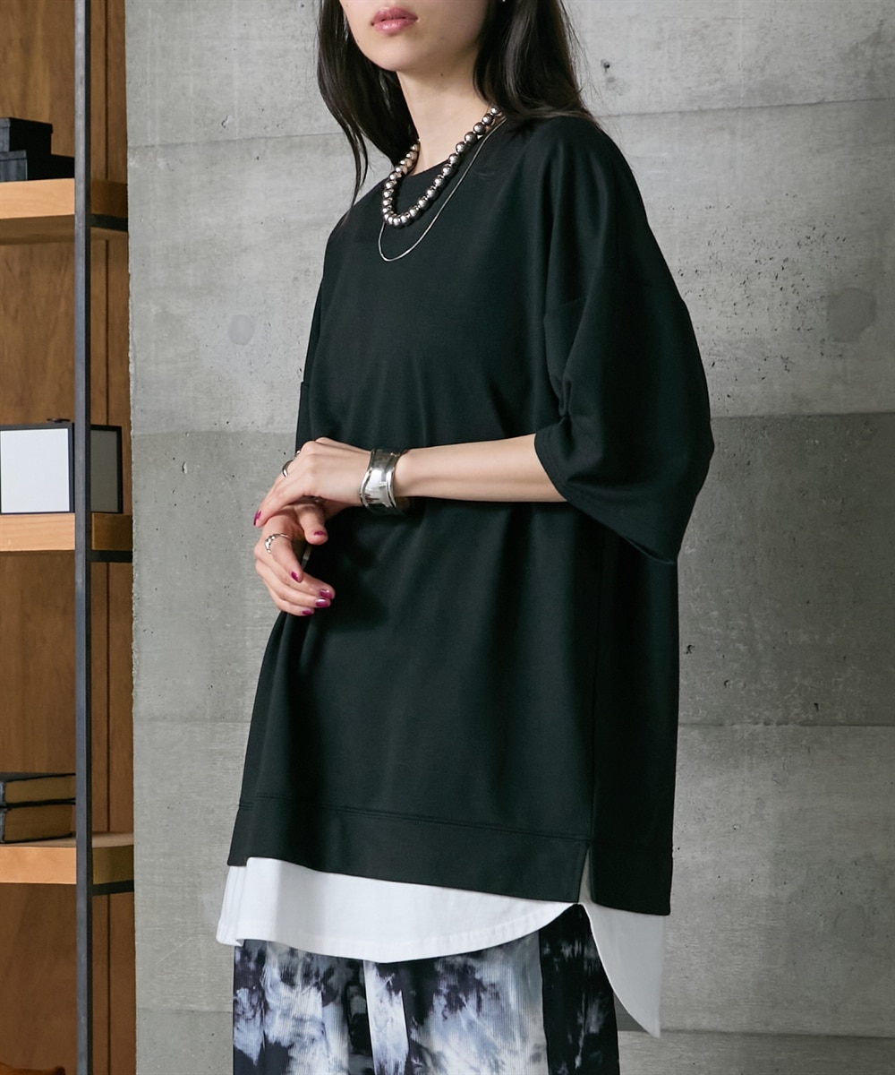 重ね着風ゆったり半袖トップス ［Soiunique］ 通販【ニッセン】