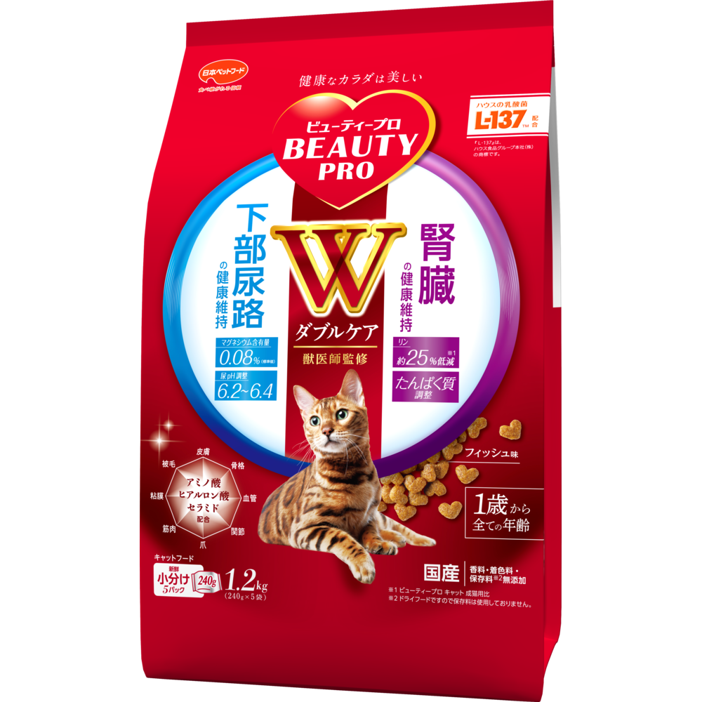 ビューティープロ キャット Wケア 下部尿路・腎臓の健康 | 日本ペット