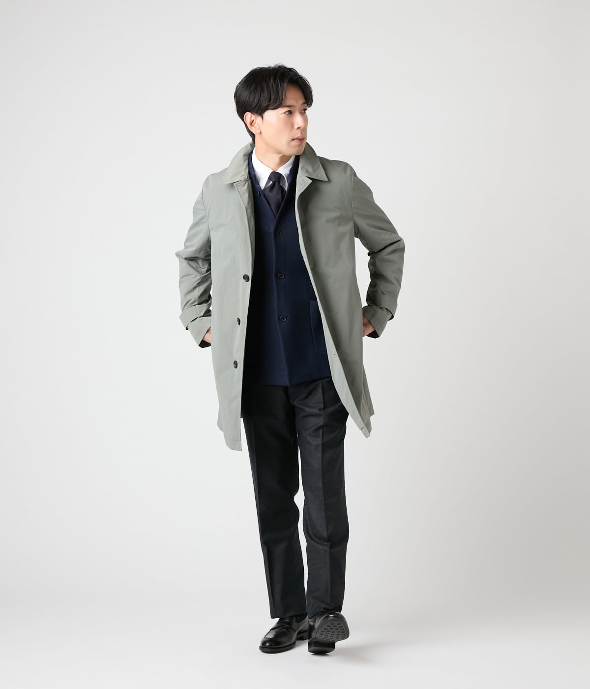 撥水】ザックナイロン ステンカラーコート(16386300-2025