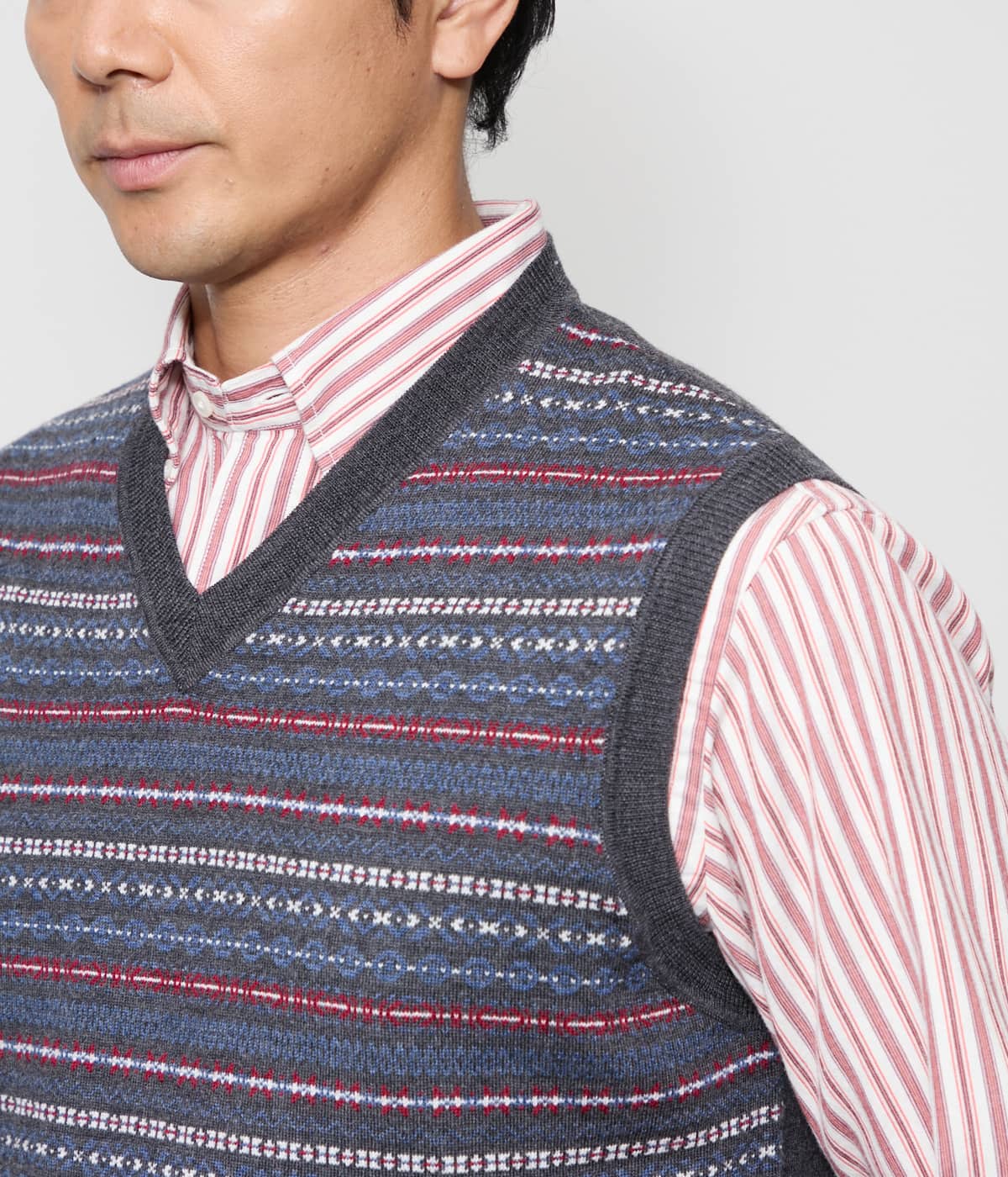 フェアアイル プルオーバー Vネックニットベスト(11576501-2025