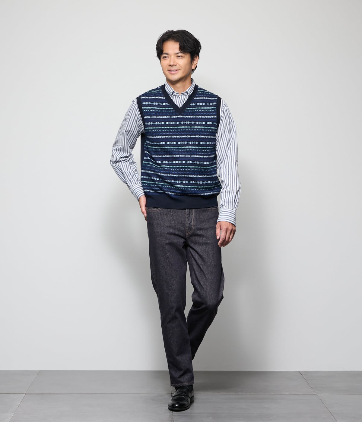 フェアアイル プルオーバー Vネックニットベスト(11576501-2025