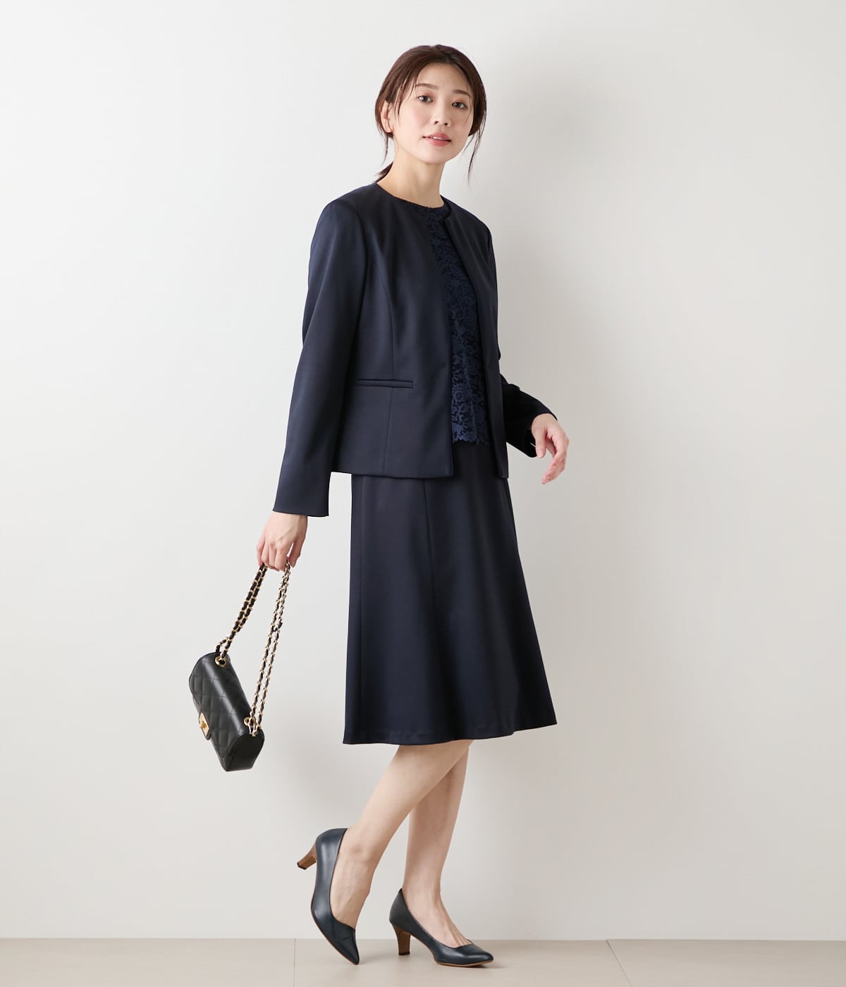 L】【ウォッシャブル】モクロディクリア ノーカラージャケット