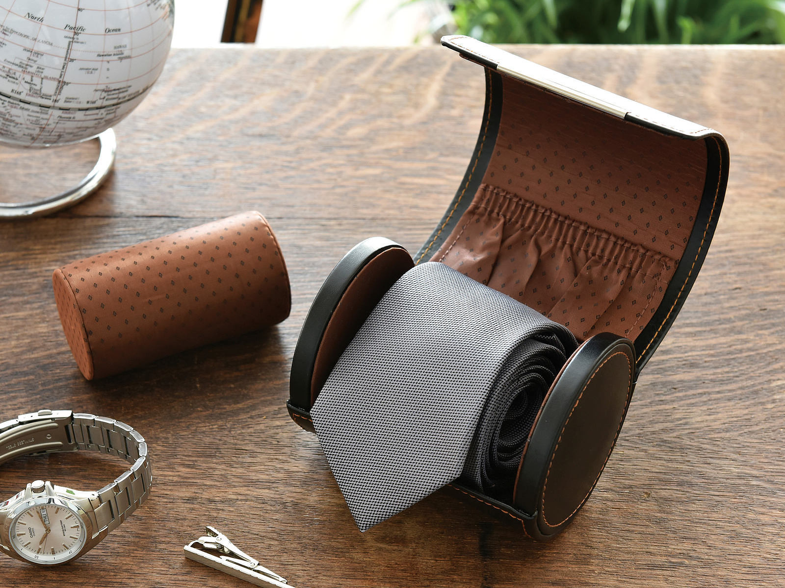 ネクタイ＆ウォッチケース 名入れネクタイ携帯ケース 腕時計ケース