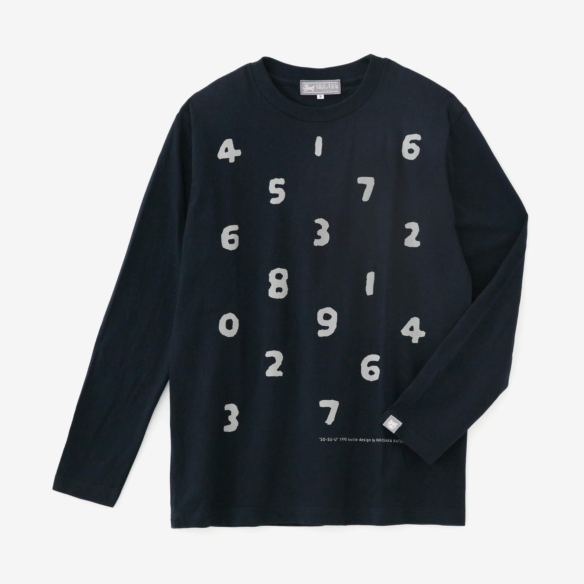 SO-SU-U 長袖Tシャツ [5.6]／ブラック×ホワイト