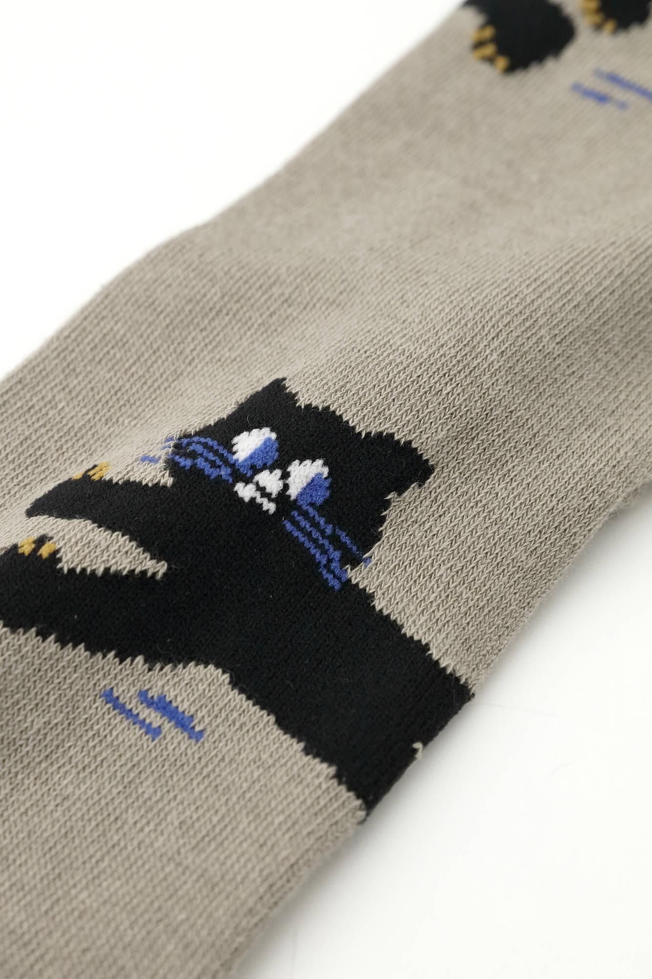 タイツ足袋／ねこ 茶鼠（ちゃねず）