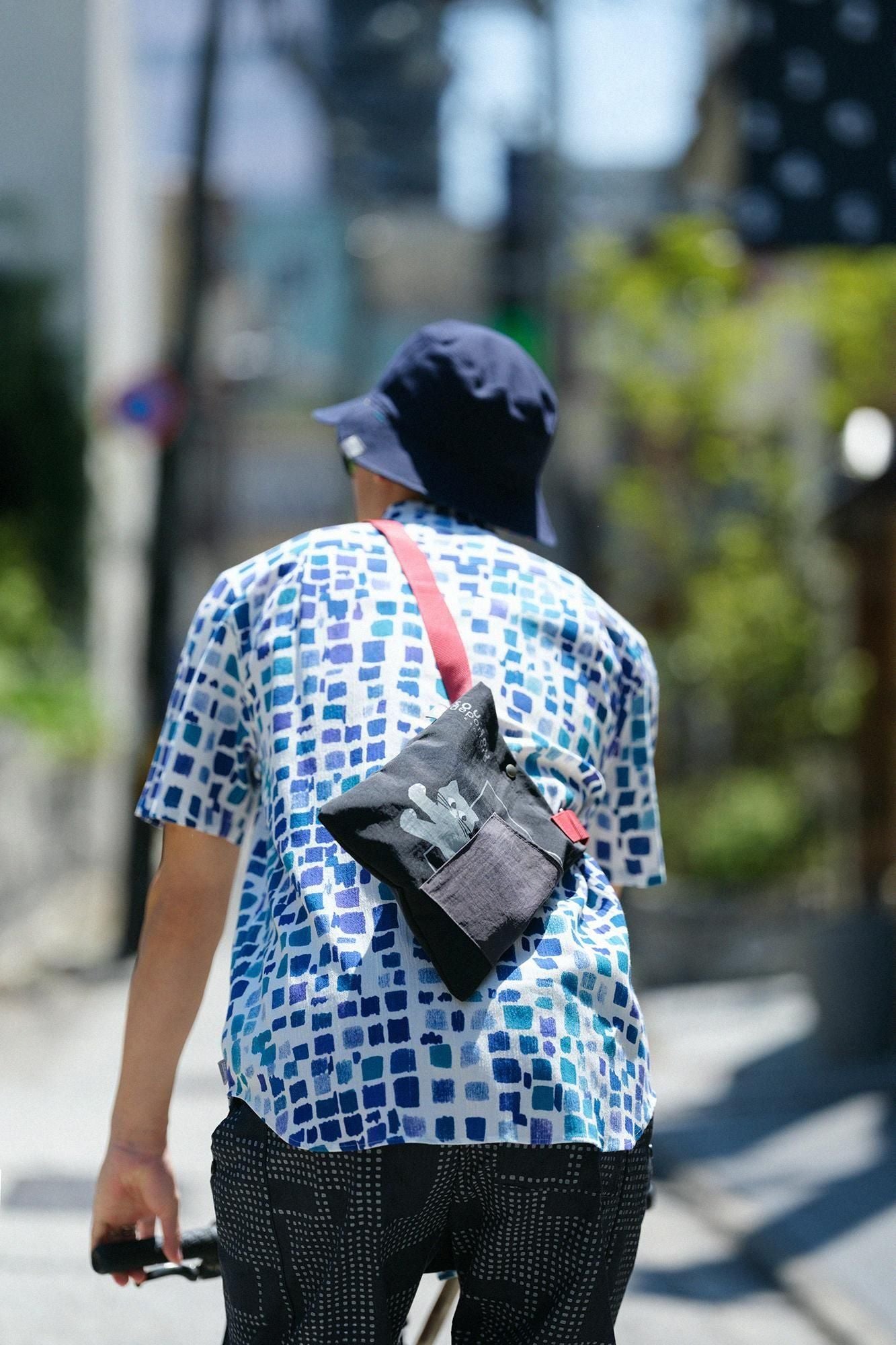 net限定】高島縮 20/20 スタンドカラー半袖シャツ／絵具皿（えのぐざら）