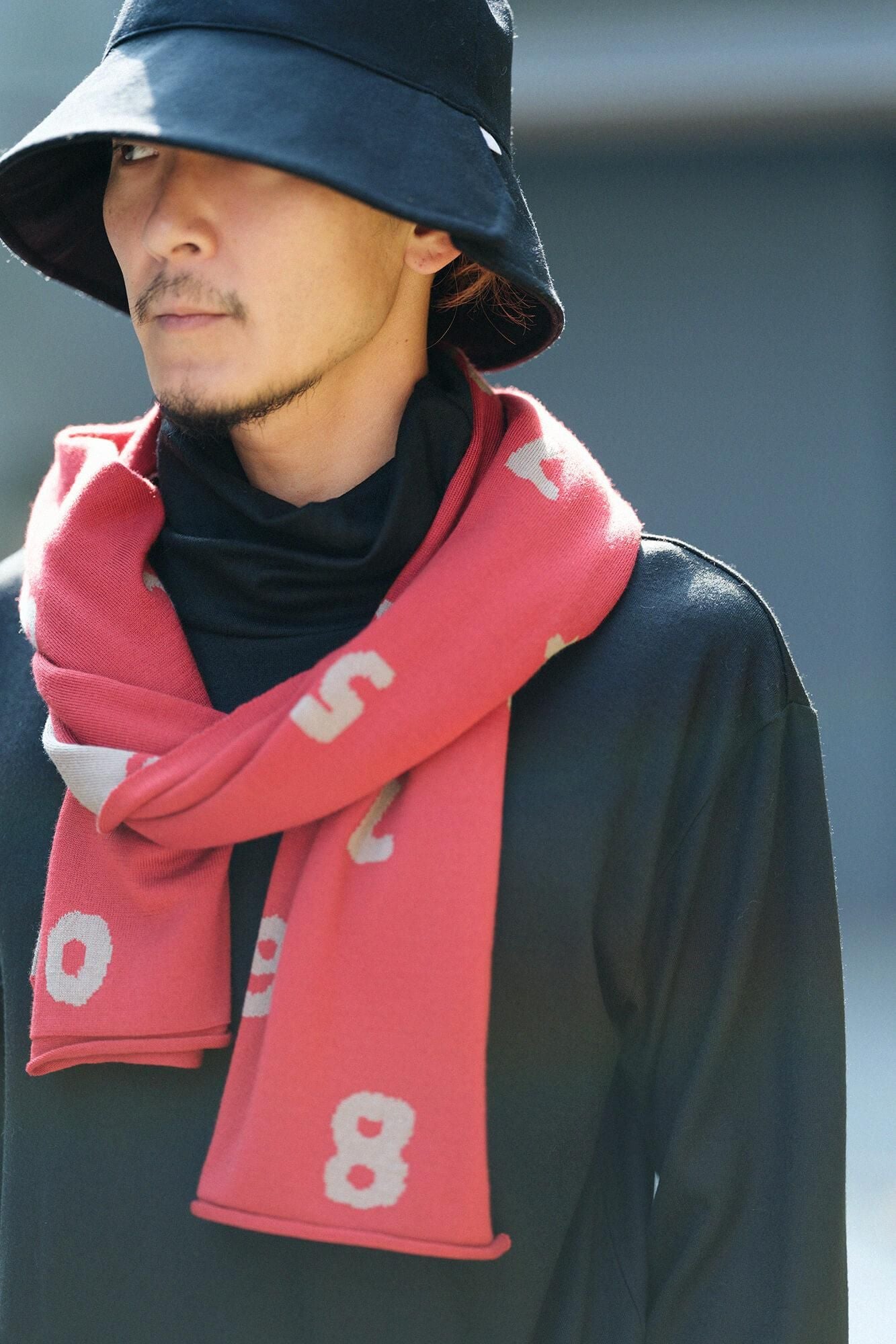 スーパー140'sジャカード マフラー／SO-SU-U 臙脂色（えんじいろ）