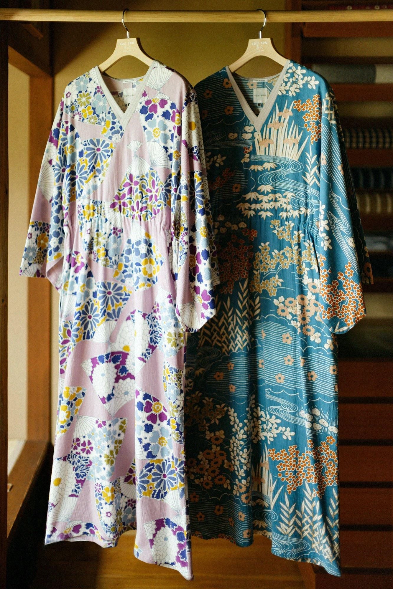 高島縮 20/20 半衿みたて涼衣（りょうい）／扇（おうぎ）