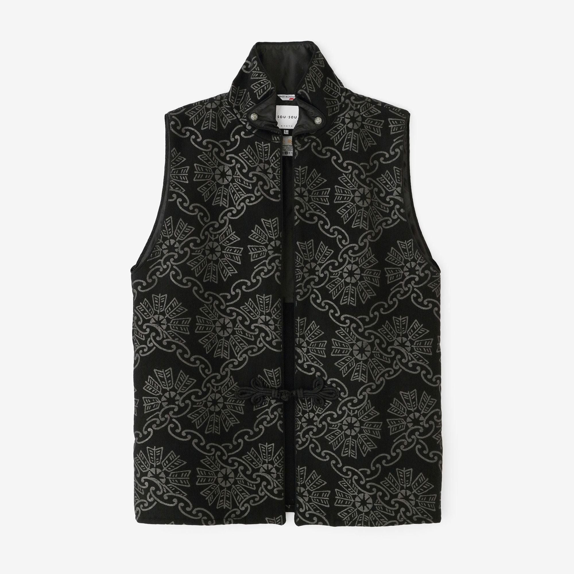 ウールメルトン 陣羽織（じんばおり）／桟（さん） 濃灰（こいはい）