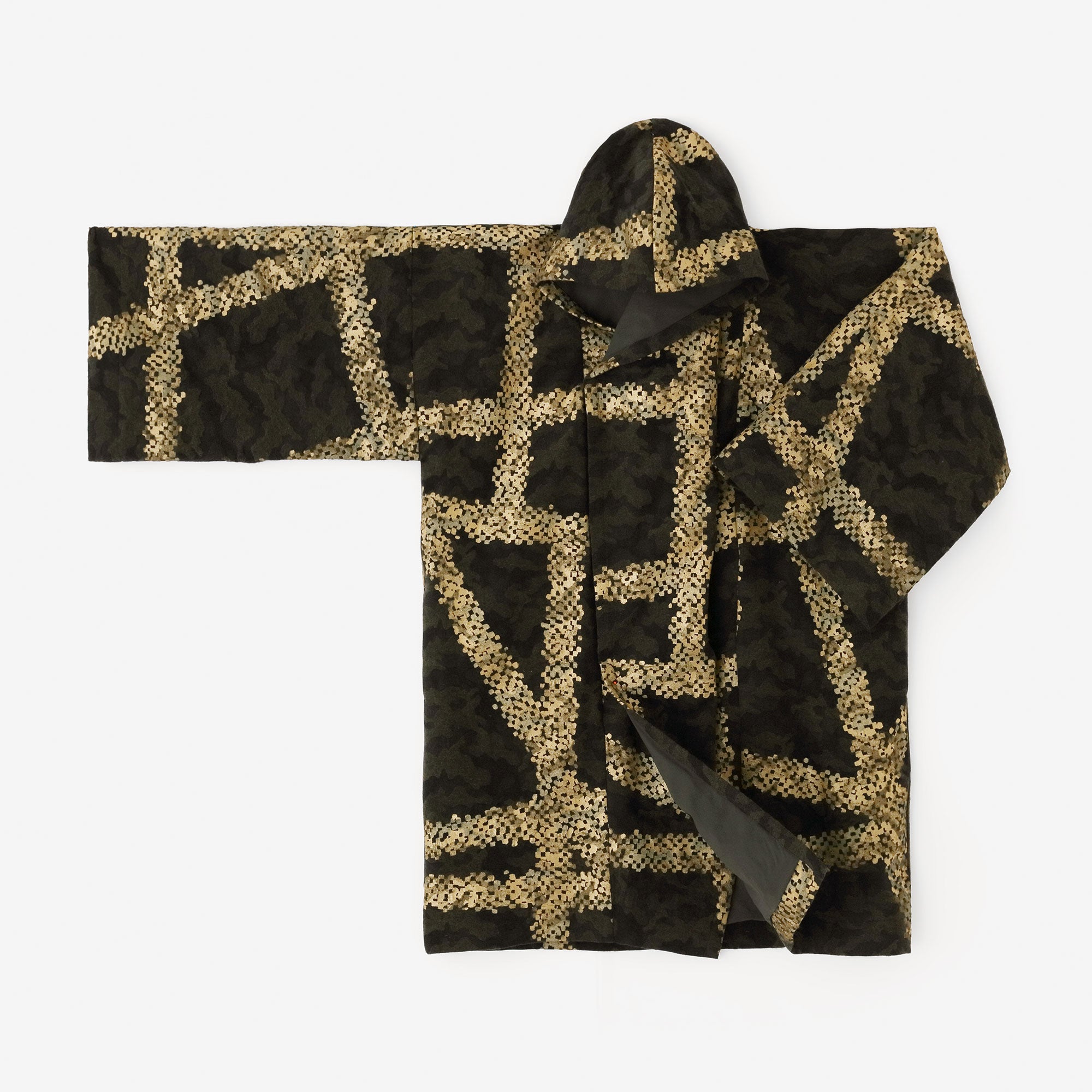 ウールジャカール 頭巾外套（ずきんがいとう） 袷（あわせ）2.0／金襴