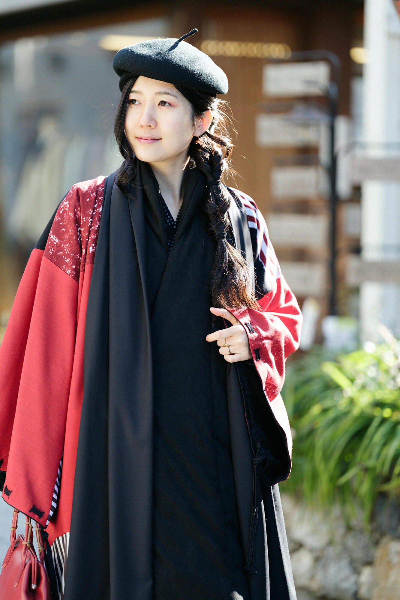 SOU・SOU フェイクヌバック 長陣羽織 中綿袷 濡羽色 フェイクヌバック