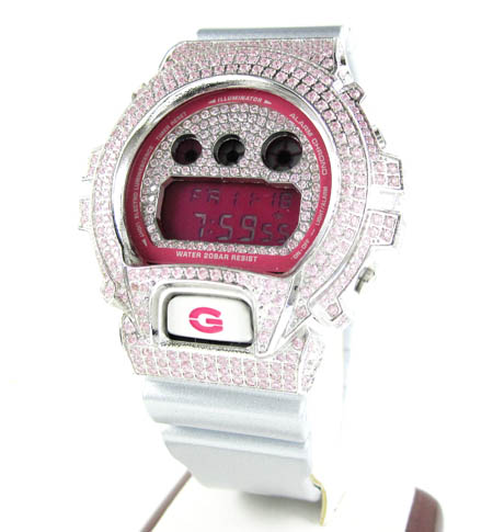 Buy Mens Pink Cz Dw-6900 White Stainless Steel G-shock Watch 5.00