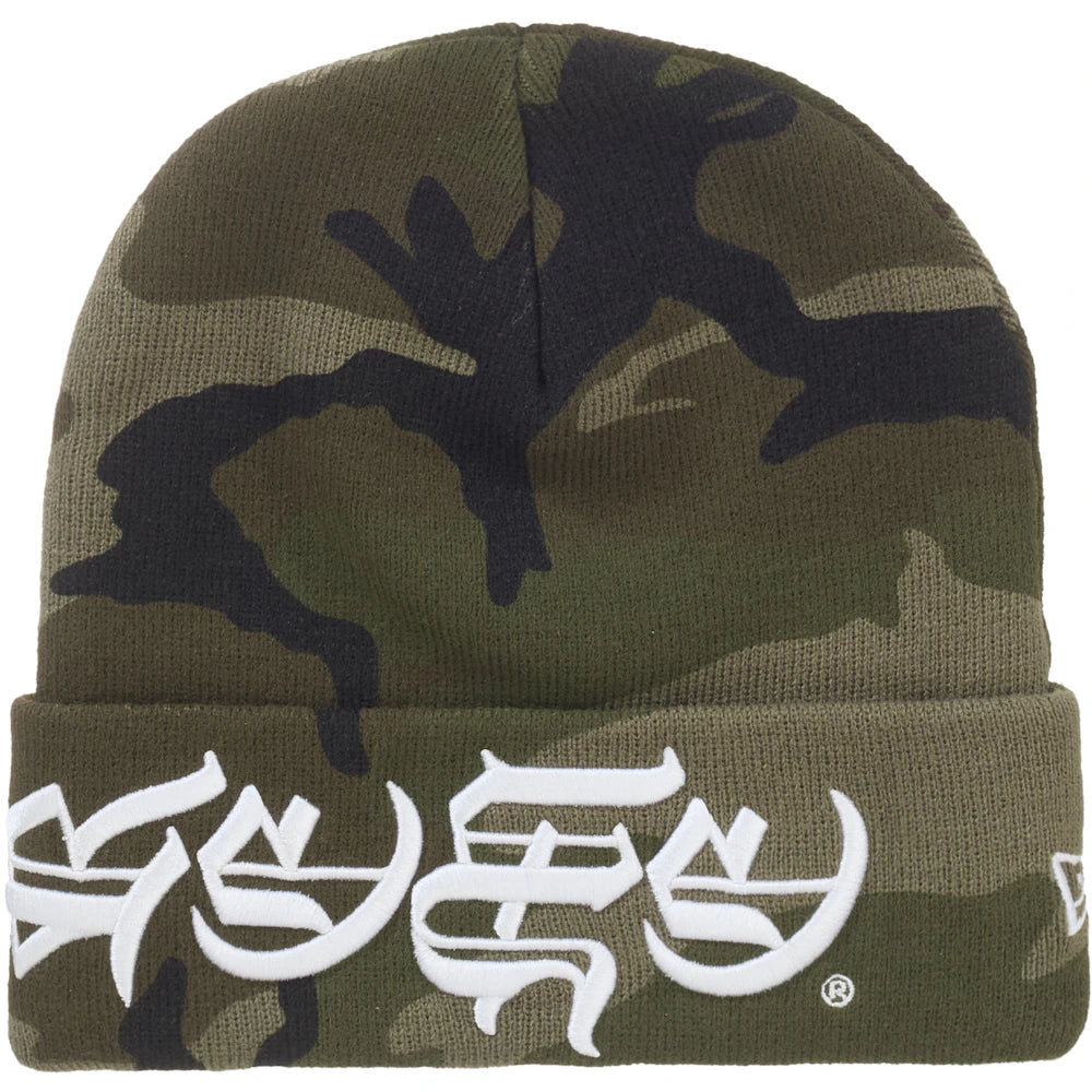 Supreme New Era Blackletter Beanie Woodland Camo – Sole By Style