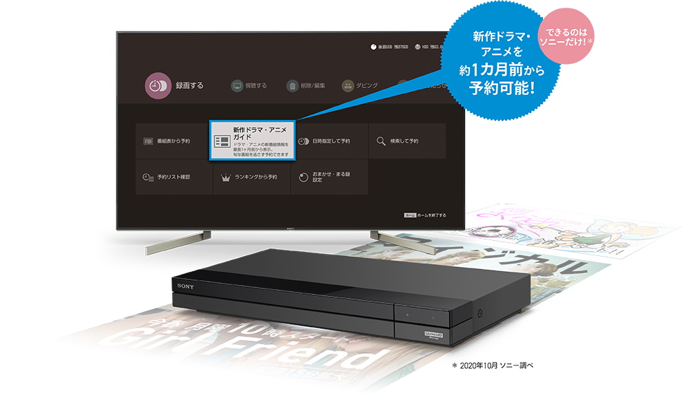 BDZ-FBT4000/BDZ-FBT3000/BDZ-FBT2000/BDZ-FBT1000 特長 : 4K放送録画