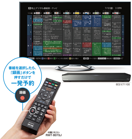 BDZ-EW1100 特長 : しっかり録画 | ブルーレイディスクレコーダー | ソニー