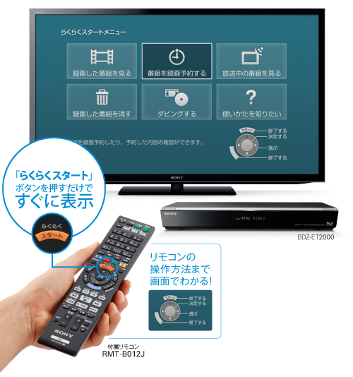 BDZ-EW1000 特長 : 快適な操作機能 | ブルーレイディスクレコーダー