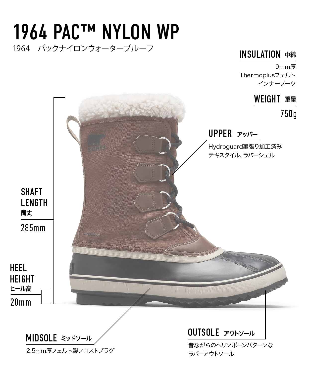 1964 パックナイロン ウォータープルーフ(25 Camel Brown Black