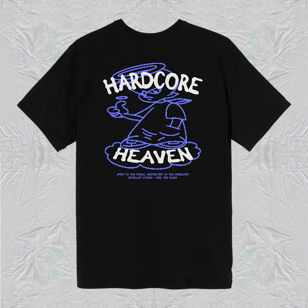 HARDCORE HEAVEN TEE BLACK - SATELLIET STUDIO