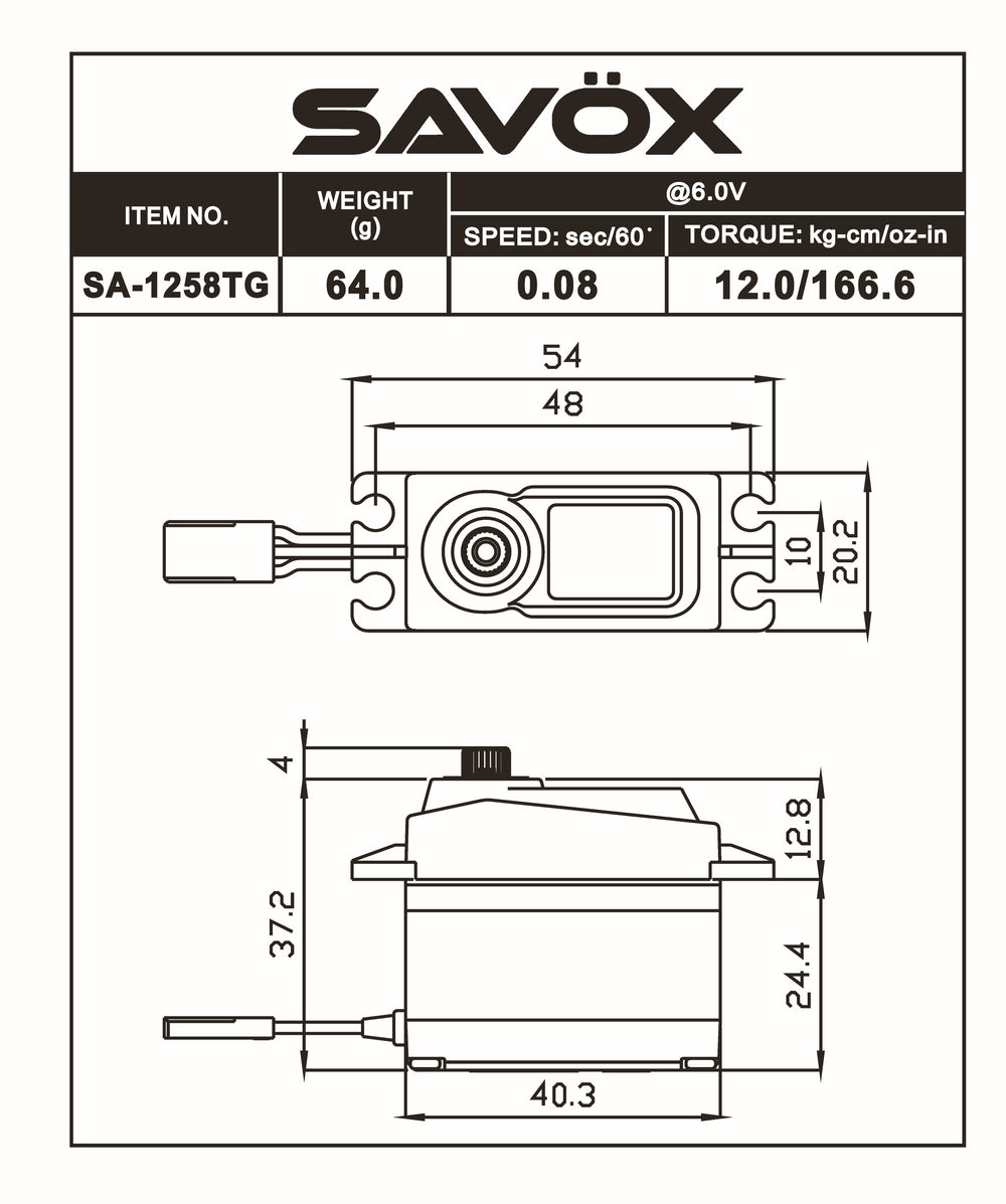 STD SIZE CORELESS DIGITAL SERVO .08/166 X-LONG BACKLASH – Savox USA