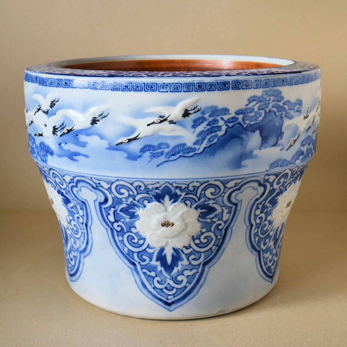 火鉢と炭道具の販売 骨董 斎明堂 / 浮出火鉢（大型）