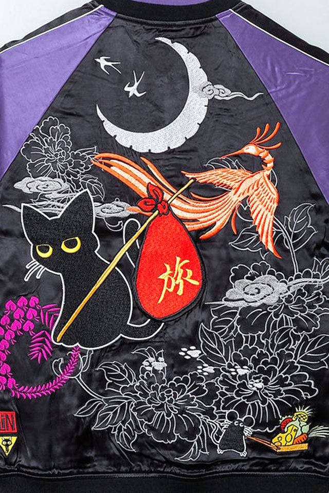 LIN スカジャン リバーシブル L 猫 LIN (リン） [ Lamy and Earl ] 猫