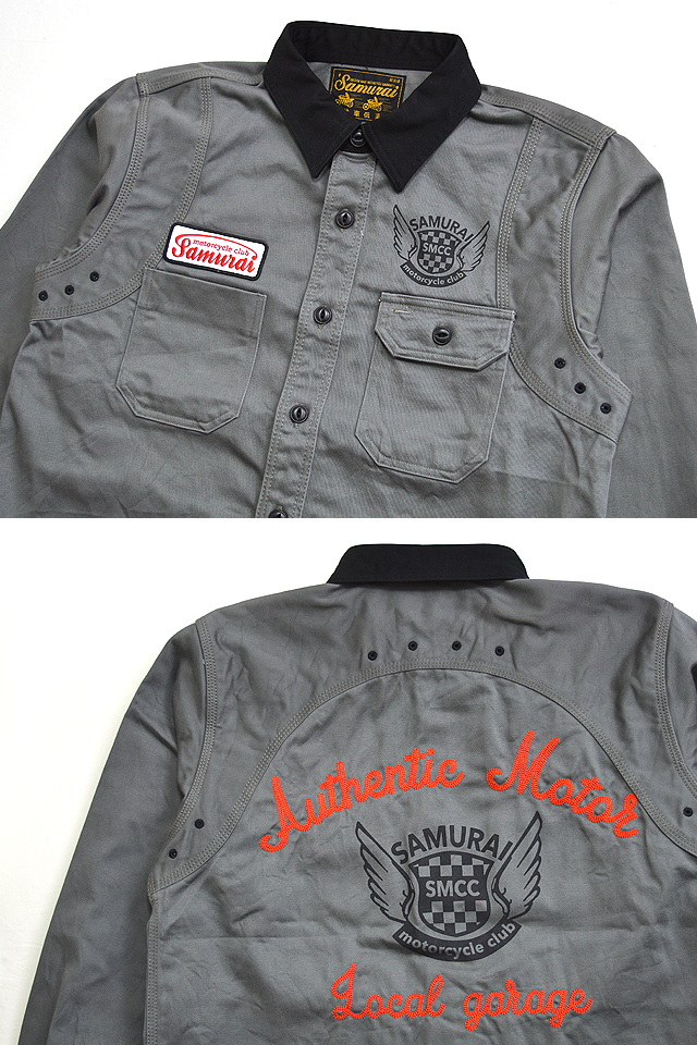 ダブルショルダー長袖ワークシャツ(MCDS15)◇サムライジーンズ日本製