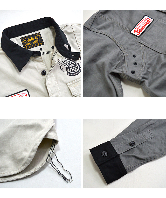 ダブルショルダー長袖ワークシャツ(MCDS15)◇サムライジーンズ日本製