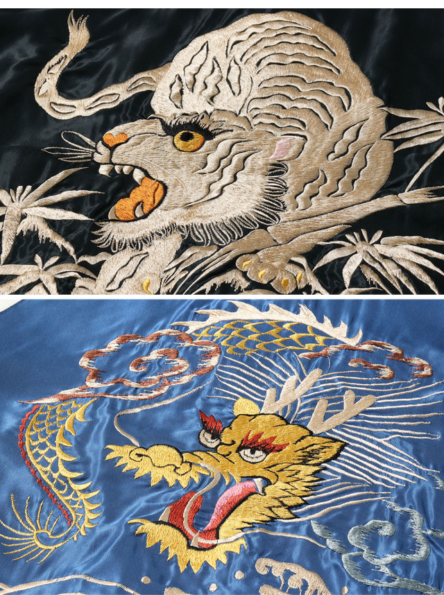 TAILOR東洋 アセテート リバーシブルスカジャン白鷲 龍空母