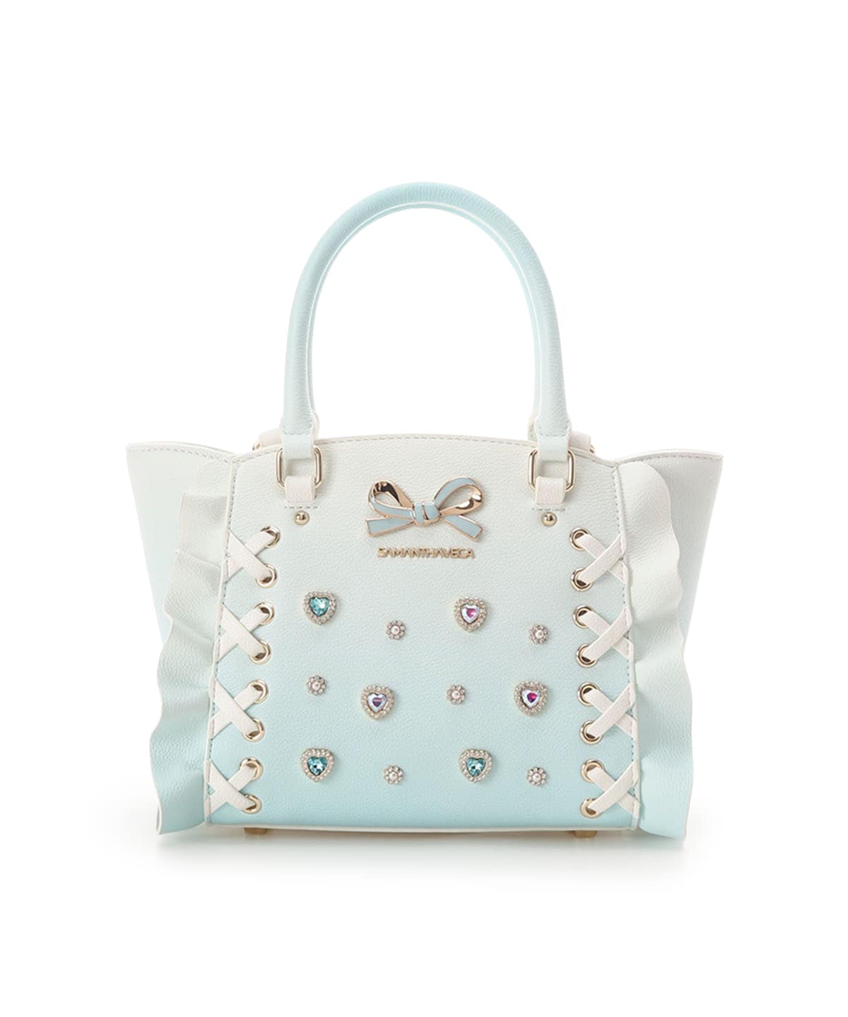 レースアップハートビジューグラデーションフラッター（ミニ）(FREE