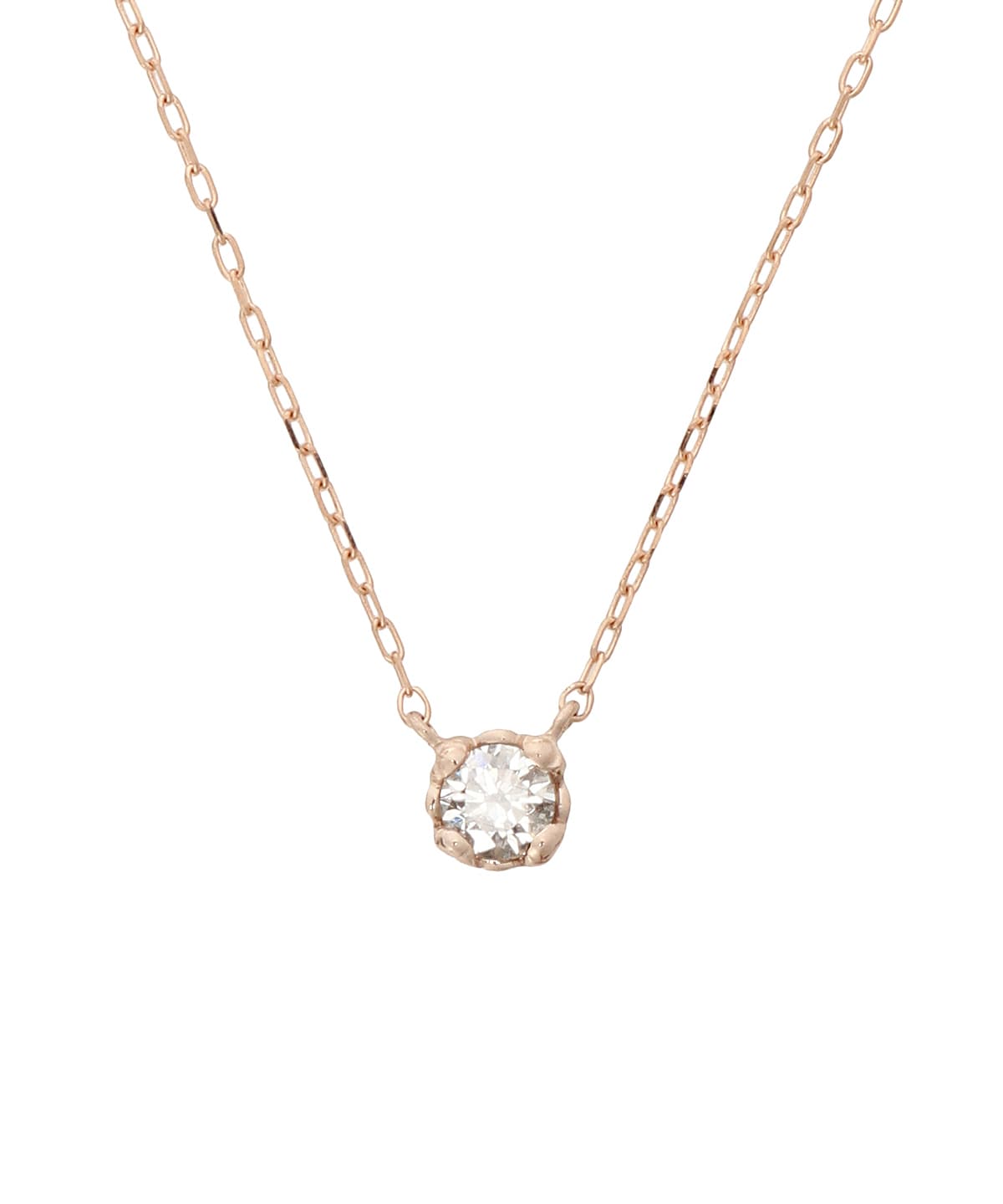 K18 YG 一粒ダイヤモンドネックレス(中)(40cm K18 YG): Samantha