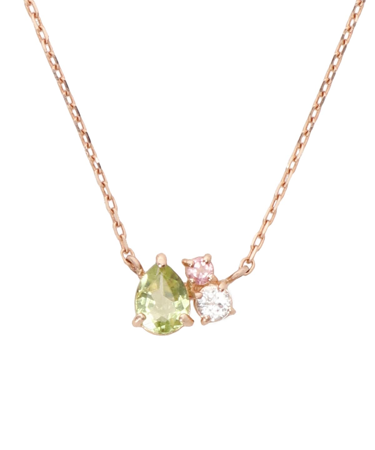 K10PG ペリドットネックレス≪8月 誕生石≫(40cm K10PG): Samantha