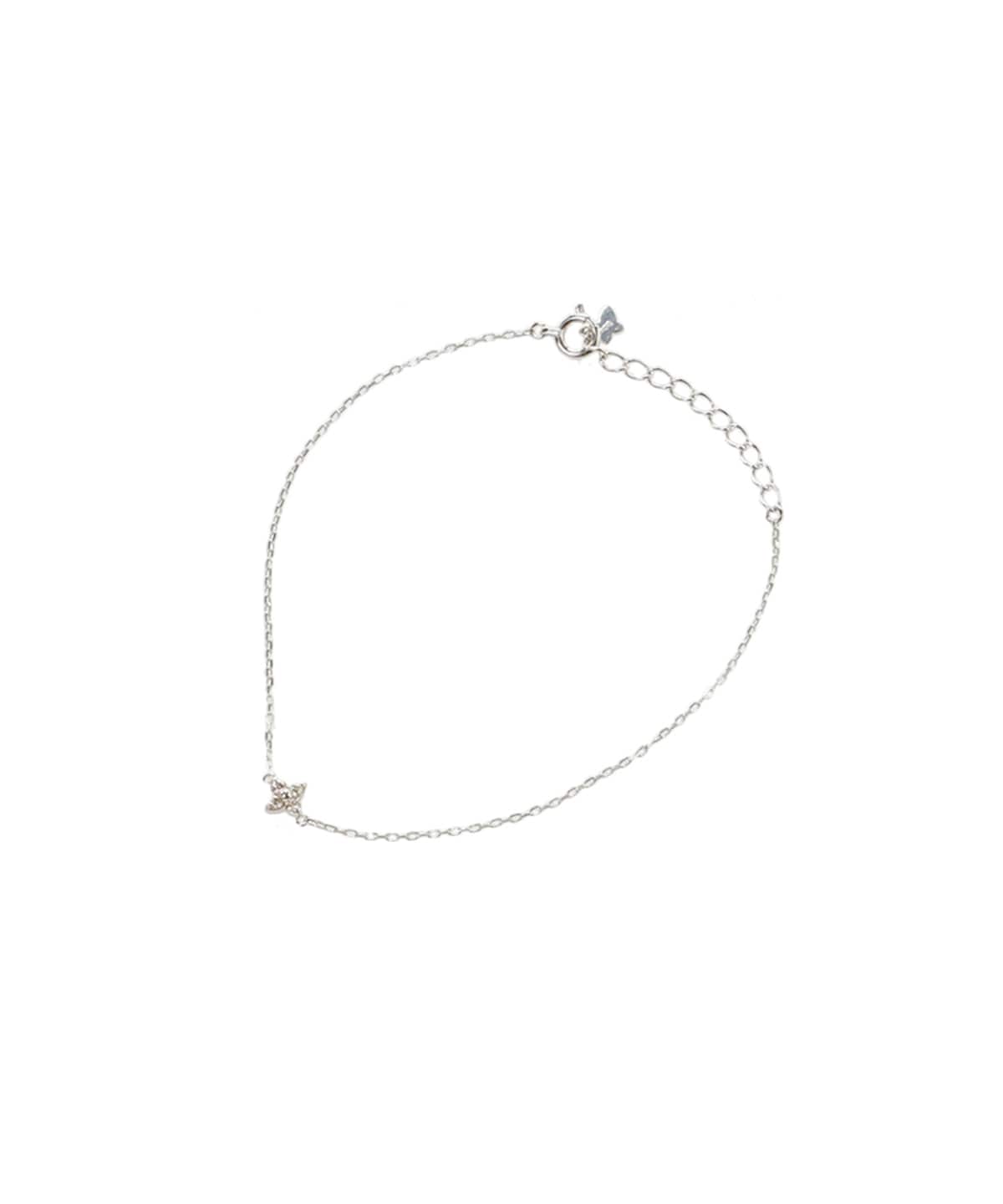 K10 WG ダイヤモンド フラワー ブレスレット(18cm K10 ホワイト